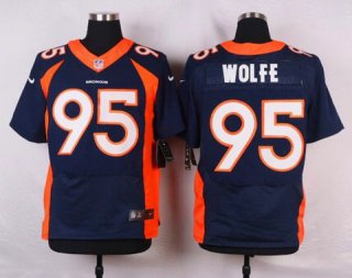 Men's Denver Broncos #95 Derek Wolfe Navy Blue Alternate NFL Nike Elite Jersey