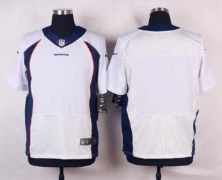 Men's Denver Broncos Blank White Road NFL Nike Elite Jersey