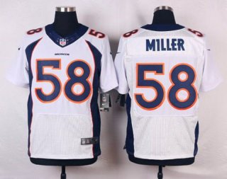 Men's Denver Broncos #58 Von Miller White Road NFL Nike Elite Jersey