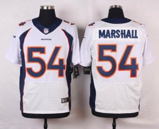 Men's Denver Broncos #54 Brandon Marshall White Road NFL Nike Elite Jersey