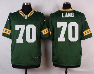 Men's Green Bay Packers #70 T. J. Lang Green Team Color NFL Nike Elite Jersey