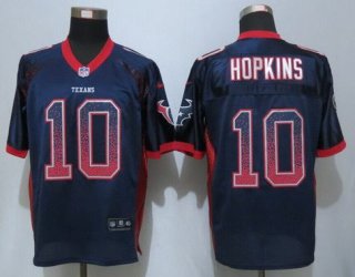 Men's Houston Texans #10 DeAndre Hopkins Navy Blue Drift Fashion NFL Nike Jersey