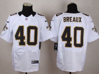 Men's New Orleans Saints #40 Delvin Breaux White Road NFL Nike Elite Jersey