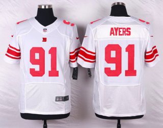 Men's New York Giants #91 Robert Ayers White Road NFL Nike Elite Jersey