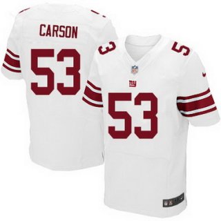 Men's New York Giants #53 Harry Carson White Road NFL Nike Elite Jersey