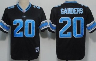 Detroit Lions #20 Barry Sanders Black Throwback Jersey