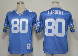 Seattle Seahawks #80 Steve Largent Blue Throwback Jersey