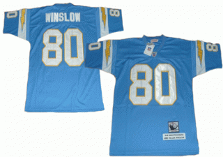 San Diego Chargers #80 Kellen Winslow Light Blue Throwback Jersey