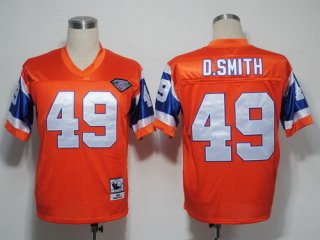 Denver Broncos #49 Dennis Smith Orange 75TH Throwback Jersey