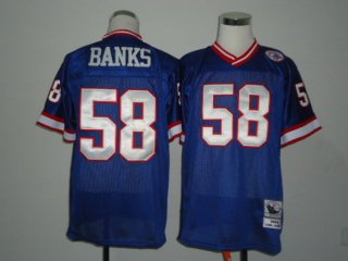 New York Giants #58 Carl Banks Blue Throwback Jersey