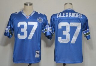 Seattle Seahawks #37 Shaun Alexander Blue Throwback Jersey