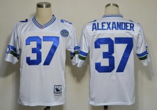 Seattle Seahawks #37 Shaun Alexander White Throwback Jersey