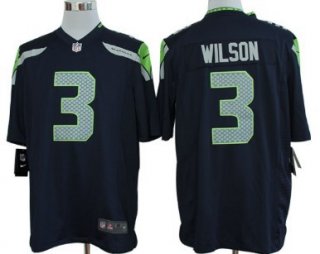 Nike Seattle Seahawks #3 Russell Wilson Navy Blue Game Jersey