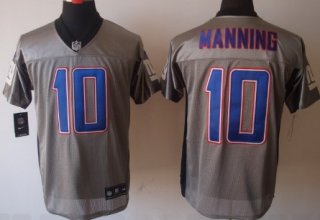 Nike New York Giants #10 Eli Manning Gray Shadow Elite Jersey