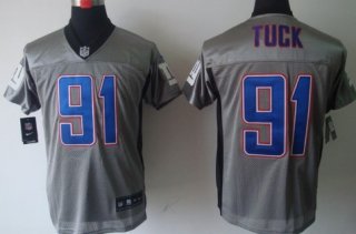 Nike New York Giants #91 Justin Tuck Gray Shadow Elite Jersey