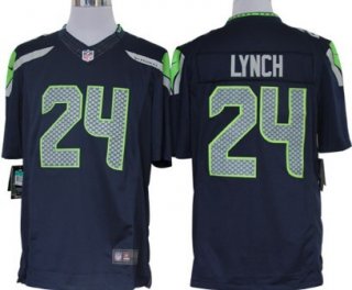 Nike Seattle Seahawks #24 Marshawn Lynch Navy Blue Limited Jersey