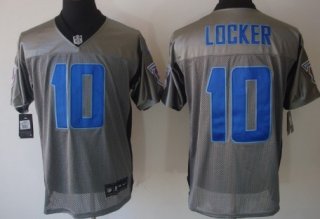 Nike Tennessee Titans #10 Jake Locker Gray Shadow Elite Jersey