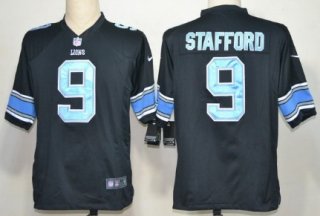 Nike Detroit Lions #9 Matthew Stafford Black Game Jersey