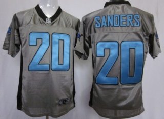 Nike Detroit Lions #20 Barry Sanders Gray Shadow Elite Jersey