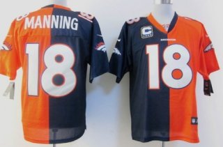 Nike Denver Broncos #18 Peyton Manning Blue/Orange Two Tone Elite Jersey