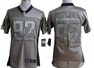 Nike Oakland Raiders #92 Richard Seymour Gray Shadow Elite Jersey