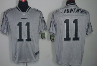 Nike Oakland Raiders #11 Sebastian Janikowski Lights Out Gray Elite Jersey