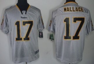 Nike Pittsburgh Steelers #17 Mike Wallace Lights Out Gray Elite Jersey