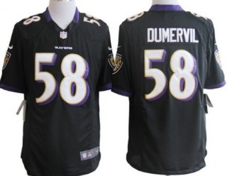 Nike Baltimore Ravens #58 Elvis Dumervil Black Game Jersey