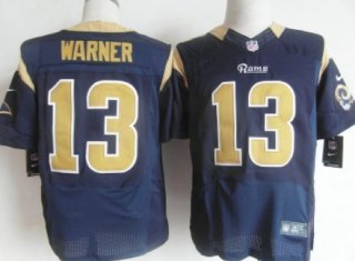 Nike St. Louis Rams #13 Kurt Warner Navy Blue Elite Jersey