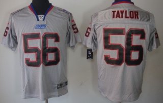 Nike New York Giants #56 Lawrence Taylor Lights Out Gray Elite Jersey