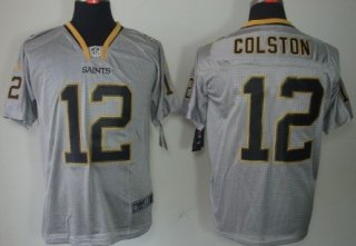 Nike New Orleans Saints #12 Marques Colston Lights Out Gray Elite Jersey