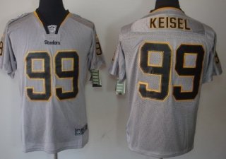 Nike Pittsburgh Steelers #99 Brett Keisel Lights Out Gray Elite Jersey