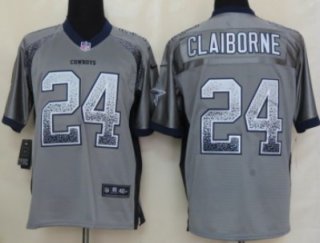 Nike Dallas Cowboys #24 Morris Claiborne Drift Fashion Gray Elite Jersey