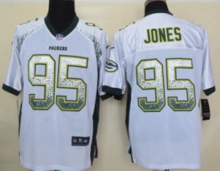 Nike Green Bay Packers #95 Datone Jones Drift Fashion White Elite Jersey