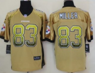 Nike Pittsburgh Steelers #83 Heath Miller Drift Fashion Yellow Elite Jersey