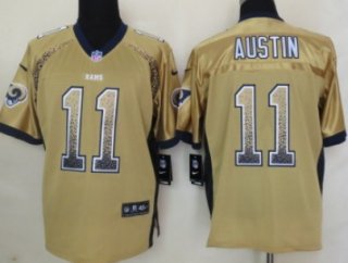 Nike St. Louis Rams #11 Tavon Austin Drift Fashion Gold Elite Jersey