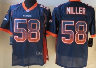 Nike Denver Broncos #58 Von Miller Drift Fashion Blue Elite Jersey