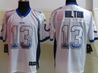 Nike Indianapolis Colts #13 T.Y. Hilton Drift Fashion White Elite Jersey