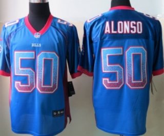 Nike Buffalo Bills #50 Kiko Alonso Drift Fashion Blue Elite Jersey