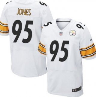 Nike Pittsburgh Steelers #95 Jarvis Jones White Elite Jersey