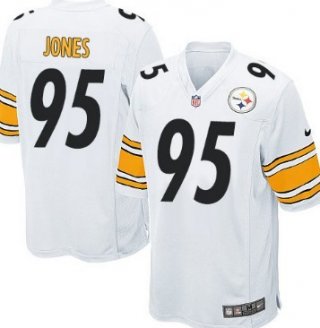 Nike Pittsburgh Steelers #95 Jarvis Jones White Game Jersey