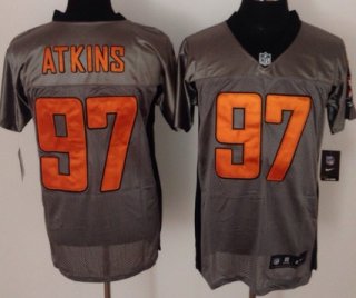 Nike Cincinnati Bengals #97 Geno Atkins Gray Shadow Elite Jersey