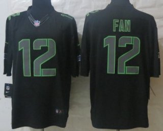 Nike Seattle Seahawks #12 Fan Black Impact Limited Jersey