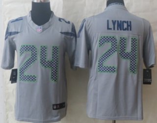 Nike Seattle Seahawks #24 Marshawn Lynch Gray Limited Jersey