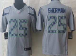 Nike Seattle Seahawks #25 Richard Sherman Gray Limited Jersey