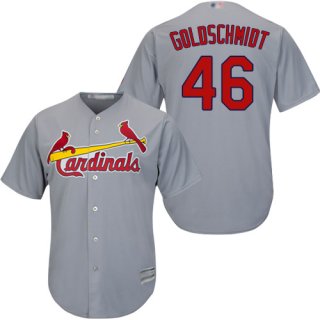 Men's St. Louis Cardinals #46 Paul Goldschmidt Grey Cool Base Stitched Baseball Jersey