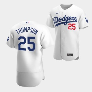 Men's Los Angeles Dodgers #25 Trayce Thompson White Flex Base Stitched Jersey