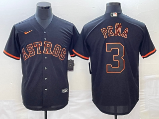 Men's Houston Astros #3 Jeremy Pena Lights Out Black Fashion Stitched MLB Cool Base Nike Jersey