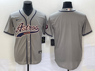 Men's Houston Astros Blank Grey Cool Base Stitched Baseball Jersey