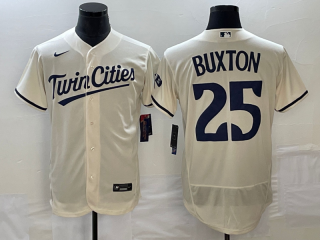 Men's Minnesota Twins #25 Byron Buxton 2023 Cream Flex Base Stitched Jersey